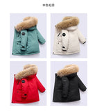 Boys' Cotton Clothes Children's Large Fur Collar Parker Children's Thickened Down Cotton Fur Collar Jacket