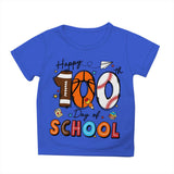 Kid Girl Boy 100 Days of School Print Round Neck Short Sleeve T-shirt Tops