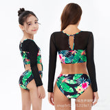 New Long Sleeve Printed One Piece Bikini Kids Swimming Surfing Snorkeling Swimsuit