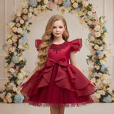 Kid Girls Wedding Cake Princess Dresses