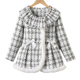 Plaid Wool Coat, New Winter Children's Warm Little Xiang Plush Coat