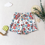 Independence Day Kid Baby Boy Summer Blue USA Letter Print 2 Pcs Set