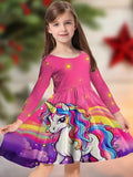 Girls Dress Romantic Color Playful Cartoon Cute Girls Dress