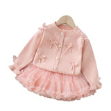 1-6T Kid Baby Girls Autumn Winter Princess Fluffy Suits 2 Pcs Set