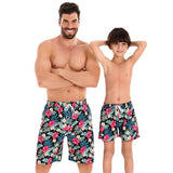 Family Matching Father Son Elastic Waistband Swimming Shorts Trunks Swimsuits