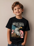 Kid Boy Cotton American 250th Anniversary Patriotic Independence Day T-shirt