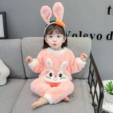 Kid Baby Girls Pajamas Flannel Pajamas Autumn Winter Home Wear