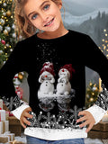 2-12T Kid Girl Cute Casual Fashion Christmas Print Long Sleeve T-shirt