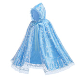 Kid Girl Elsa Girls Princess Cape Frozen Hooded Cloak Shawl Coat