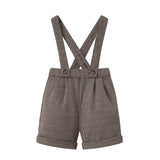 Baby Boy Long Sleeve British Style  Birthday Overalls 2 pcs Set