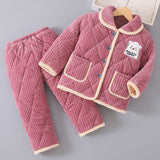 Kid Baby Boy Flannel Autumn Winter Coral Velvet Thicken Pajamas