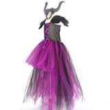 Halloween Feather Shoulder Kids Dress Festive Cosplay Costume