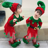 6M-16T Kid Baby Girls Green Elf Princess Christmas Performance Suit 4 Pcs Set