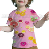 Kid Baby Boy Girl Fun Fruit 3D Digital Printing Casual Short Sleeve T-Shirt