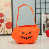 Embroidered Halloween Portable 3D Candy Pumpkin Lantern Bag Basket