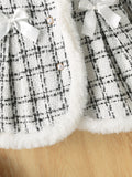 Plaid Wool Coat, New Winter Children's Warm Little Xiang Plush Coat