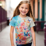 Printed Girls Short Sleeves Comfortable Cartoon T-shirt New Summer Fashion Cute Daily Sweet