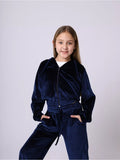 4-12Y Kid Girl Autumn Winter Sports Velvet  Casual Suit 2 Pcs Set