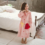 Kid Girls Nightgown Flannel Nightgown Thickened Coral Fleece Pajamas