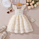 Kid Girl Summer Flying Sleeve Rose Photography Princess Dress