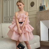 2-8Y Kid Girl Ruffle Cake Piano Catwalk Birthday Party Dresses