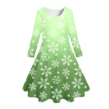 3-10Y Kid Girl Spring Winter Printed Christmas Dresses