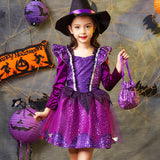 Halloween Kid Baby Girl Witch Costume Dress Sets