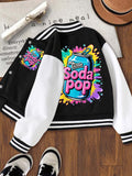 Kids INS Girls Baseball Jacket - Casual Sports School Uniform