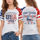 Kid Girl Independence Day American Flag Print Short Sleeve Loose T-shirt Tops