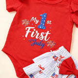 Baby Girl Ins Summer Cute Independence Day 3Pcs/ Set