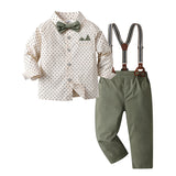 6M-8T Kid Baby Boy Long-sleeved  Gentleman Performance 4 Pcs Set