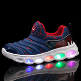 Kid Boys  Spring Autumn LED Luminous Mesh Sneakers Light Up Shoes