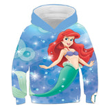 1-12T Kid Baby Girl Mermaid 3D Digital Printing Hoodie