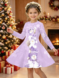 3-12Y Kid Girl Christmas 2026 Autumn Winter Long-sleeved Dresses