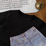 3-8Y Kid Girl Cat Wearing Bow Print Summer Short-sleeved T-shirt