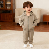 1-10T Kid Baby Boy Girl Autumn Winter Sports Velvet Warm Suit 2 Pcs Set
