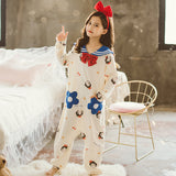 Kid Girls Autumn Cotton One-piece Spring Autumn Pajamas