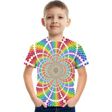 Kid Boy Geometric Graffiti 3D Digital Printing Casual T-shirt