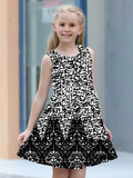 Sleeveless Crew Neck Vest Dress Fashion 3d Print Kids Girl