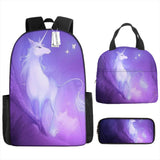 Unicorn Children Backpack 3pcs Set Cartoon School Bag