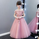 Kid Girl Princess Wedding Fluffy Host Piano Performance Dress