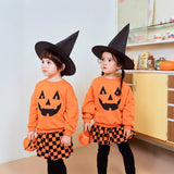 6M-5T Kid Baby Boy Girl Halloween Pumpkin Long-sleeved Suit Costume