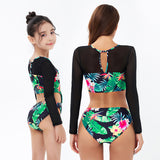 New Long Sleeve Printed One Piece Bikini Kids Swimming Surfing Snorkeling Swimsuit