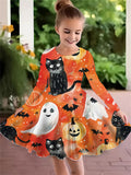 Christmas Crew Neck Dress Girls Korean Version Fashion Foreign Style Long Sleeve Snowflake