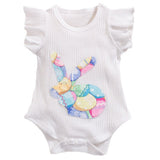 Easter Baby Girls Flying Sleeve Romper Rabbit Egg 3 Pcs Set