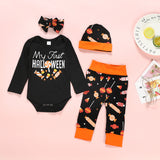 Baby Girl Autumn Thanksgiving Letter Candy Print 2 Pcs Set