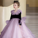Girls' Dress French Light Luxury Niche Host Birthday Princess Dress Children's Piano