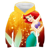 1-12T Kid Baby Girl Mermaid 3D Digital Printing Hoodie