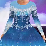 3-12Y Kid Girls Autumn Winter Long-sleeved Princess Dresses