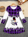 3-12Y Kid Girl Christmas Autumn Winter Long Sleeve 3D Printing Dresses